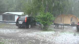 Onweer en Hagel op de camping D1 [upl. by Thorny78]