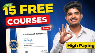 Top 15 Online FREE Courses with Free Certificates 🚀  Learn HighPaying Skills Now [upl. by Mook]