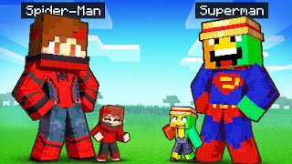 Construire DES STATUES GÉANTES en SUPERHEROS sur Minecraft [upl. by Adnauqahs354]