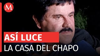 Así luce la casa donde se escondía El Chapo Guzmán abandonada saqueada y vandalizada [upl. by Arrakat]