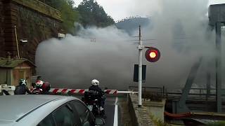 Passaggio a livello Ovada I con treno a vapore  Level crossing Ovada Italy with steam train [upl. by Yenruoc]