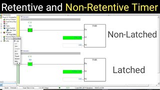 Retentive and NonRetentive type timer PLC Programming Timer [upl. by Kuster]