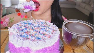 ASMR CREAMY TARO CAKE  200K THANK YOU 🎉✨  EATING SOUNDS  NO TALKING [upl. by Chev]