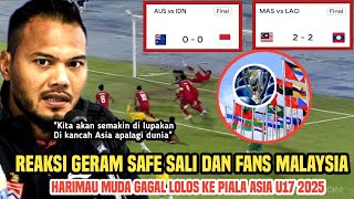 Reaksi Safe Sali dan Fans Malaysia Usai Harimau Muda Gagal lolos Ke piala Asia U172025 Ini parah❗ [upl. by Cosme509]