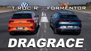 CUPRA Formentor vs VW TROC R  DRAG RACE  Daniel Abt [upl. by Suillenroc]