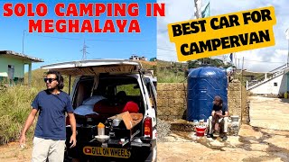 SOLO CAR CAMPING IN MEGHALAYA  BEST CAR FOR CAMPER VAN GillOnWheels [upl. by Sonny729]