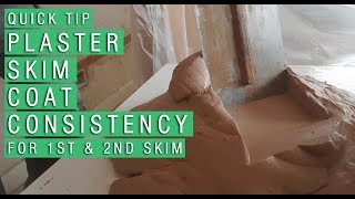 QUICK TIP  Plaster Skim Coat Mix Consistency [upl. by Adihahs]