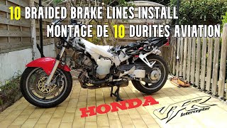 Honda VFR 800 repairréparation brake lines Durites aviation pt1 [upl. by Sivrup568]