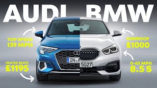 Audi A3 vs BMW 1 Series Which Posh Hatch Is Best [upl. by Ardnatal]