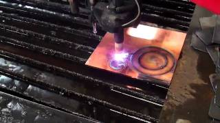 CNC Plasma Cutting Copper 14quot using Torchmate X and Thermal Dynamics A120 Plasma Cutter [upl. by Urita]