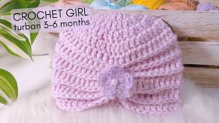 Cute Fast and Easy Crochet Baby Turban for Beginners 36 Months [upl. by Eiresed932]