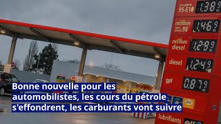 Bonne nouvelle pour les automobilistesles cours du pétrole s’effondrent les carburants vont suivre [upl. by Harleigh465]