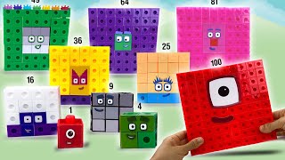 DIY Numberblocks All Squares Snap Cubes Custom Set  Keiths Toy Box [upl. by Eletnahs106]