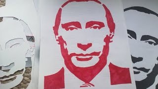 Как сделать стенсил трафарет ВВ Путина  How to create a stencil of V Putin [upl. by Sokairyk]