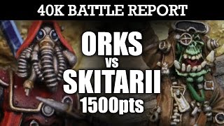 Orks vs Skitarii 40K Battle Report SOS 7th Edition 1500pts  HD [upl. by Hesoj]