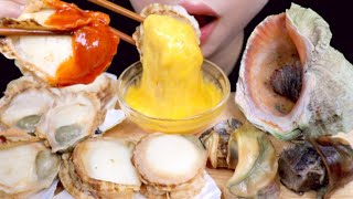 ASMR SEAFOOD SCALLOPS CONCH 가리비 참소라 리얼사운드 먹방 EATING SOUND MUKBANG [upl. by Dorsy]