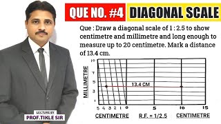 HOW TO DRAW DIAGONAL SCALE QUENO4  UNIT  ENGINEERING SCALE TIKLESACADEMYOFMATHS [upl. by Aivun867]