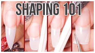 How to Shape and File your Nails 💕 Almond Stilletto Coffin and Square look [upl. by Cornelie]