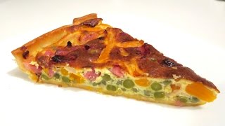 TARTE aux PETITS POIS CAROTTES et lardons [upl. by Kired]