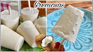 PALETAS HELADAS CREMOSAS DE COCO RIQUÍSIMAS 😋 [upl. by Cartie904]