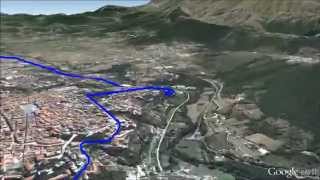 Tirreno Adriatico 2014 stage 5 Google Earth fly over video [upl. by Pernick]