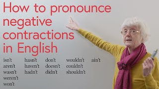 Basic English How to pronounce negative contractions [upl. by Asille87]