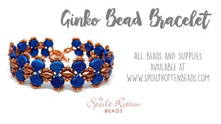 Ginko Bead Bracelet  Beading Tutorial [upl. by Adlai]