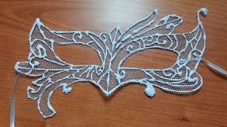 TUTORIAL ELEGANTE MASCHERINA effetto PIZZO per CARNEVALE rIcIcLoDiY [upl. by Suez]