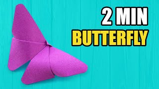 Easy Origami Butterfly In only 2 Minutes  Very Simple [upl. by Ardnael]