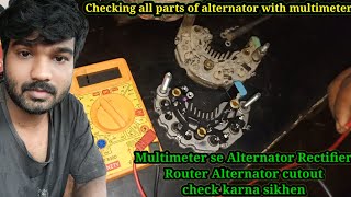 How to Test an Alternator Testing the Voltage Regulator Diode rectifier and Stator [upl. by Nagol]