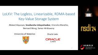 NSDI 24  LoLKV The Logless Linearizable RDMAbased KeyValue Storage System [upl. by Ahseka]