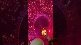 London new year 2024 fireworks London eye Big ben central london fireworks london londonnewyear [upl. by Morehouse]