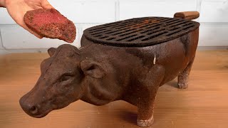 Restoring Japanese Hibatchi Grill  Cast Iron Restoration [upl. by Pish]