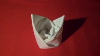 How To Fold Napkins  Bishops Hat Napkin Folding [upl. by Zirtaeb]