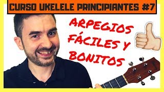 Los 5 ARPEGIOS de UKELELE  fáciles y BONITOS 💎 para PRINCIPIANTES con dedos y púa 7 [upl. by Analla]