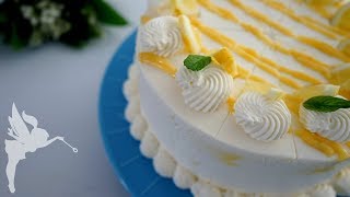 Zitronen Mascarpone Torte  frische leichte Zitronen Torte mit Lemon Curd  Kuchenfee [upl. by Pasahow]