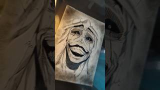 Creepy face drawing☠️😈 anime sololeveling art short youtubeshort [upl. by Senoj]