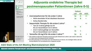 Adjuvante endokrine Therapie bei prä und postmenopausalen Patientinnen J Huober U Nitz [upl. by Aronos]