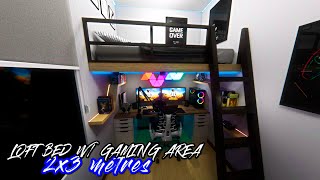 Transform Your Small Room Epic Gaming Setup with Loft Bed  2x3 meters [upl. by Namad]