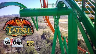 2022 Tatsu Flying Roller Coaster On Ride Front Seat 4K POV Six Flags Magic Mountain [upl. by Jeffries470]