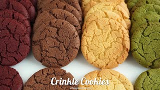 겉은 바삭 속은 쫀득한 아메리칸 크랙 쿠키 만들기NO색소  4 flavors of Chewy Crinklecrack Cookies｜siZning [upl. by Jobye]