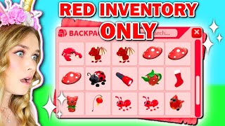 Red INVENTORY ONLY Challenge In Adopt Me Roblox [upl. by Fair]