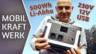 Mobile Stromversorgung Suaoki Power Station G500 Test amp Review [upl. by Janna909]