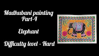 Madhubani elephant painting  Easy Madhubani painting for beginners [upl. by Cooperman494]