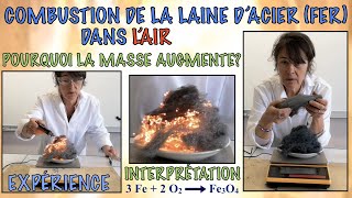 Pourquoi la masse augmente lors de la combustion de la laine dacier fer dans lairInterprétation [upl. by Ayamat]