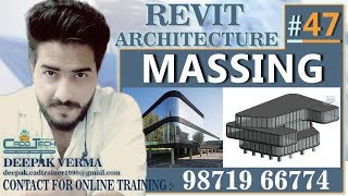 47  Massing IN REVIT ARCHITECTURE  IN PLACE MASS deepak verma [upl. by Lubbock812]