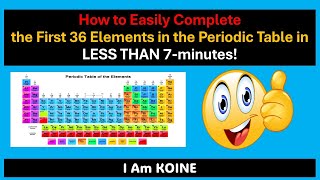 How to EASILY COMPLETE the quotFIRST 36 Elementsquot in THE PERIODIC TABLE in LESS THAN SEVEN 7 MINUTES [upl. by Nerraj]