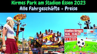 Essen Kirmes Park am Stadion 2023  Alle Fahrgeschäfte  Preise  Vlog  Rundgang  Onride Krake [upl. by Fara]