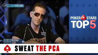 Sweat the PCA ♠️ Poker Top 5 ♠️ PokerStars Global [upl. by Atsirhcal]