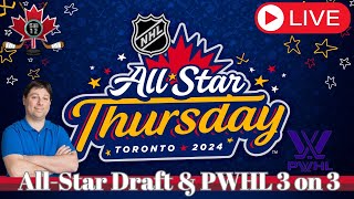 Live NHL AllStar Draft  PWHL 3 on 3  NHL AllStar Thursday events [upl. by Niwre]